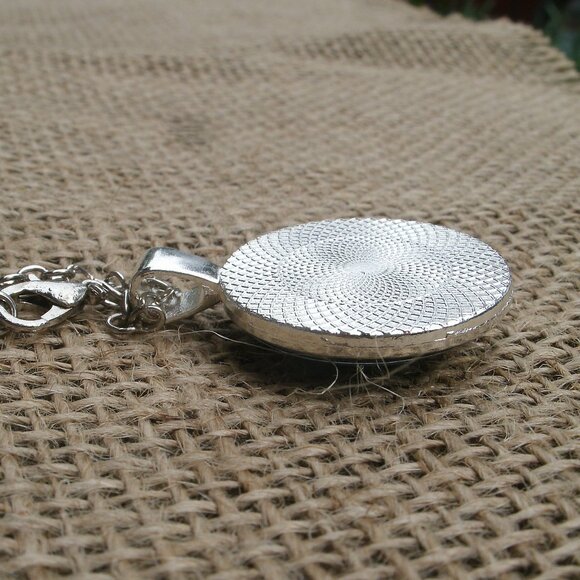 Flower of Life Design Glass Cabochon Pendant Necklace - Picture 9 of 13